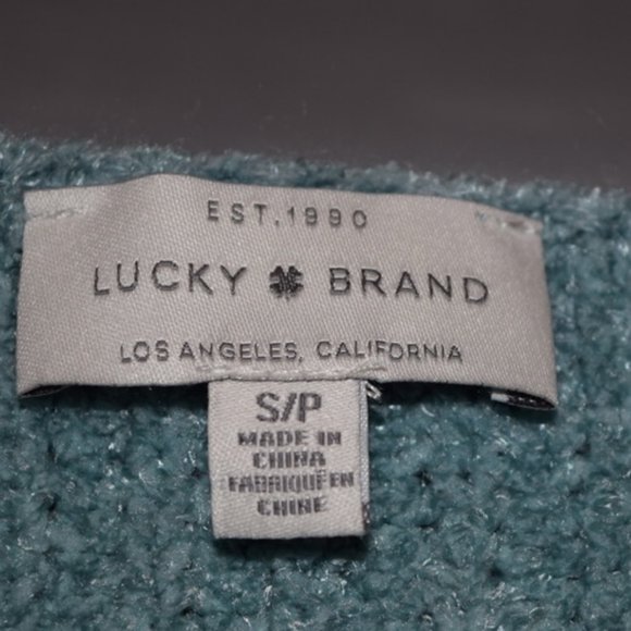 Lucky Brand Chenille Baby Blue V Neck Sweater S New Without Tags - Picture 3 of 5